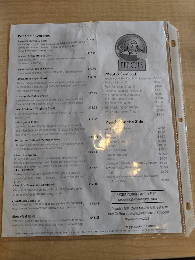 Menu Peach's Restaurant - 29