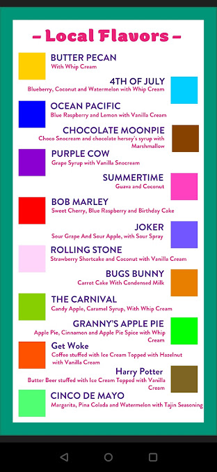 Menu Pelicans Snoballs - 25