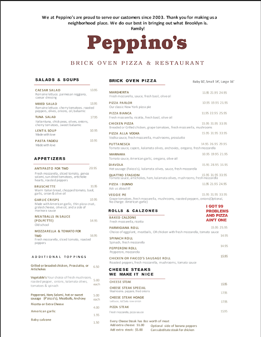 Menu Peppino’s Pizza & Restaurant - 21