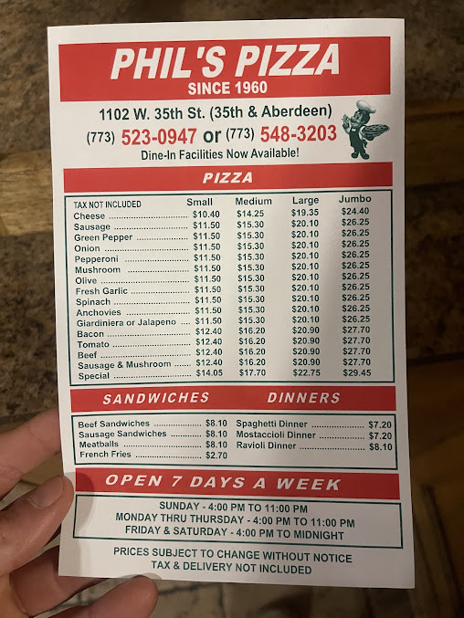 Menu Phil's Pizza - 20