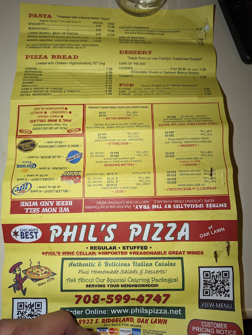 Menu Phil's Pizza - 25
