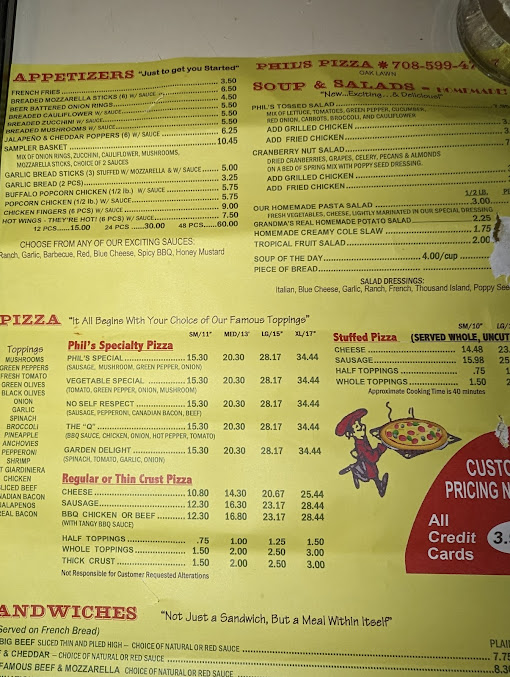 Menu Phil's Pizza - 27
