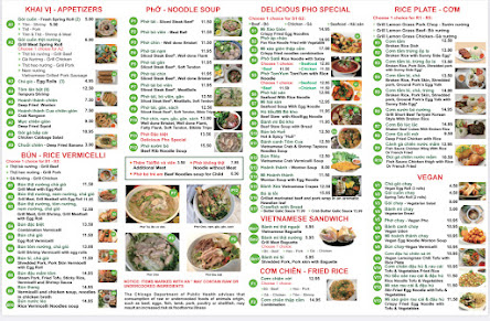 Menu Pho Delicious Vietnamese Restaurant Chicago Il - 20