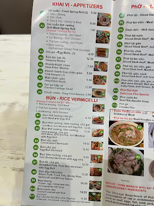 Menu Pho Delicious Vietnamese Restaurant Chicago Il - 29