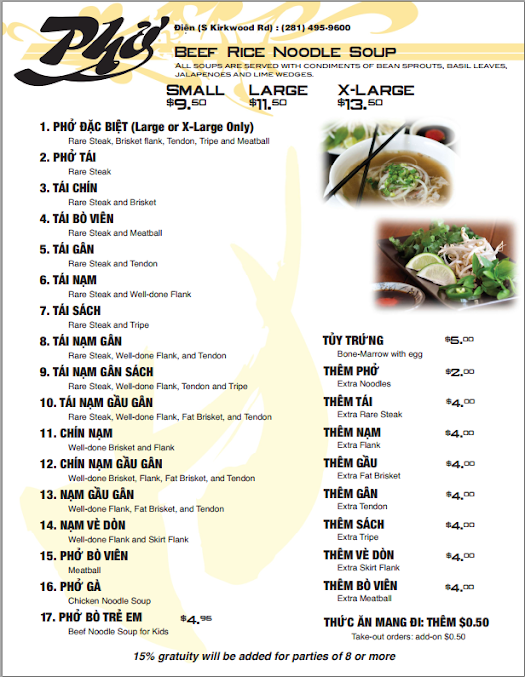 Menu Pho Dien - 20