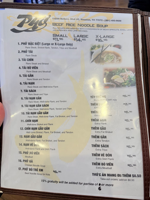 Menu Pho Dien - 21