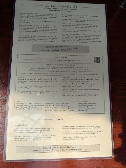 Menu Piece Pizzeria And Brewery - 22