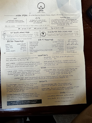Menu Piece Pizzeria And Brewery - 23