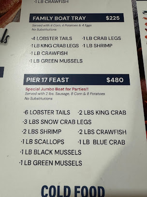 Menu Pier 17 Cajun Seafood Restaurant Bar - 21