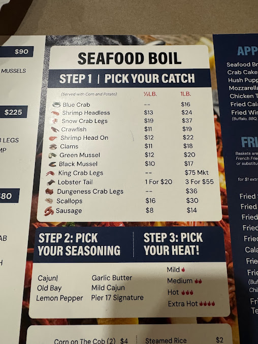 Menu Pier 17 Cajun Seafood Restaurant Bar - 23
