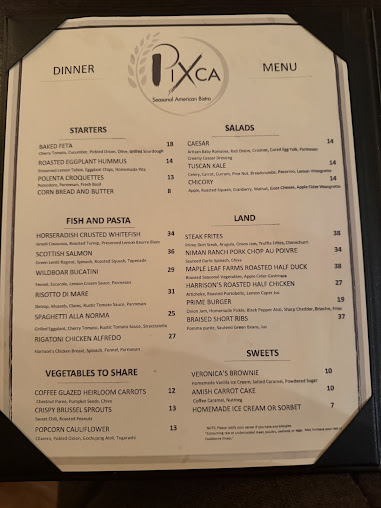 Menu Pixca Seasonal American Bistro - 21