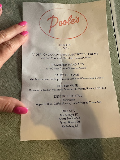Menu Poole's - 29