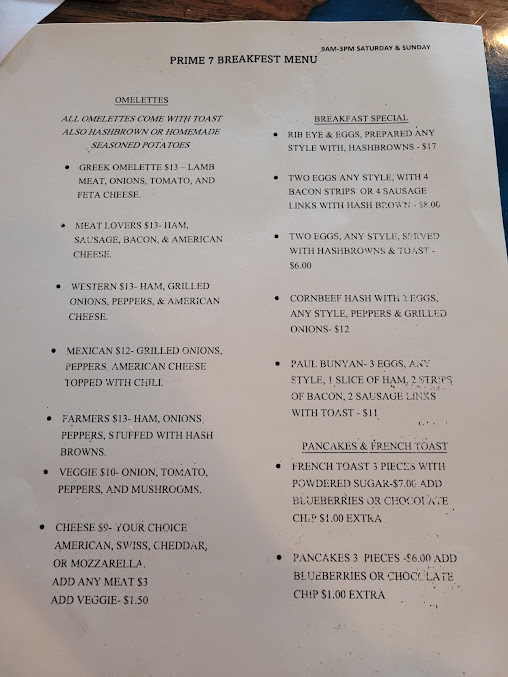 Menu Prime 7 Bar Restaurant - 20