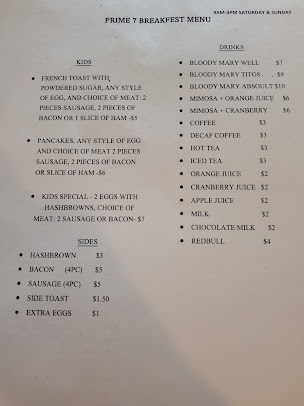 Menu Prime 7 Bar Restaurant - 22