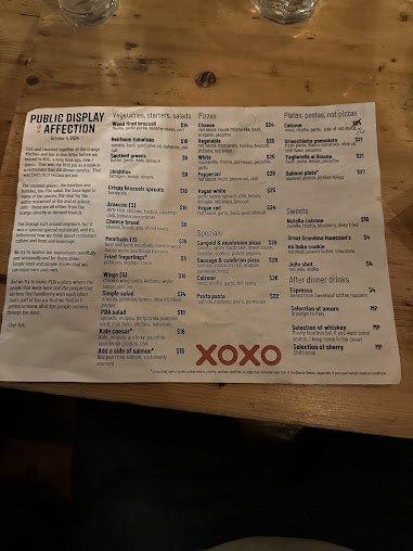 Menu Public Display Of Affection - 20