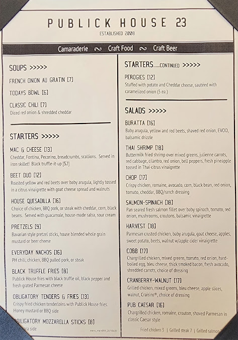 Menu Publick House 23 - 20