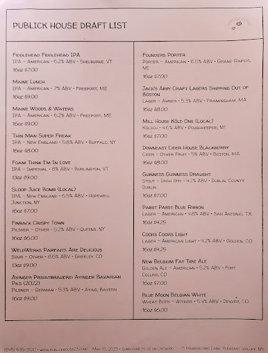 Menu Publick House 23 - 22