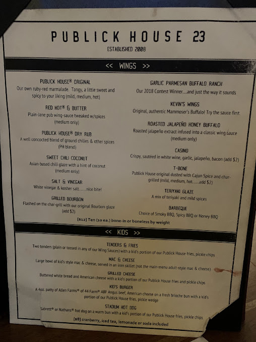 Menu Publick House 23 - 24