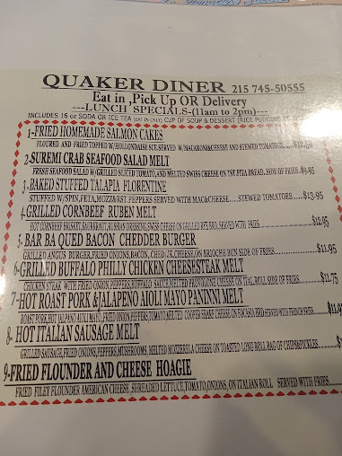 Menu Quaker Diner - 20