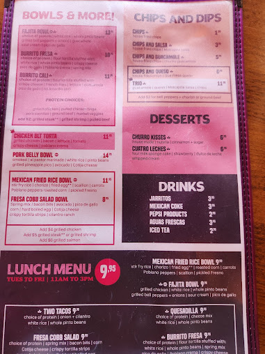 Menu Que Fresa Taqueria + Bar (Wesley Heights) - 24