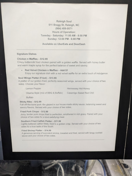 Menu Raleigh Soul Kitchen - 21
