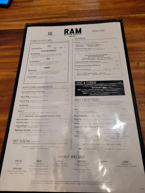 Menu Ram Restaurant Brewery - 22
