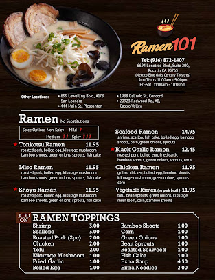 Menu Ramen 101 Rocklin - 16