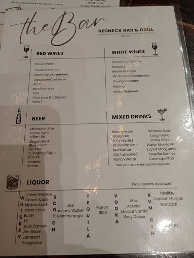 Menu Redneck Bar Grill - 20