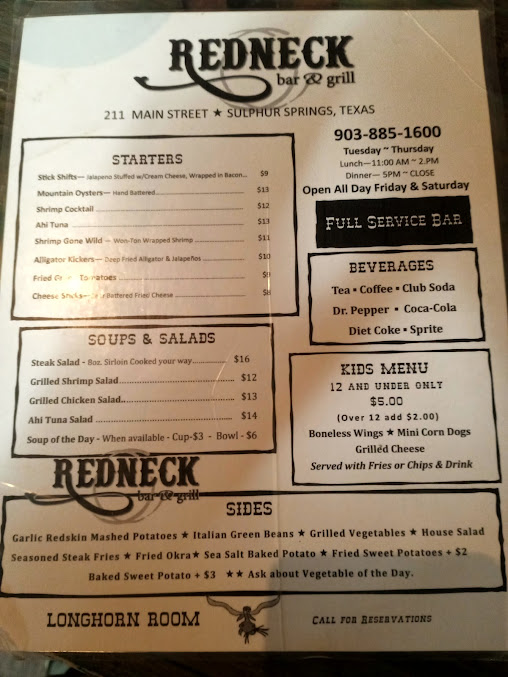 Menu Redneck Bar Grill - 22