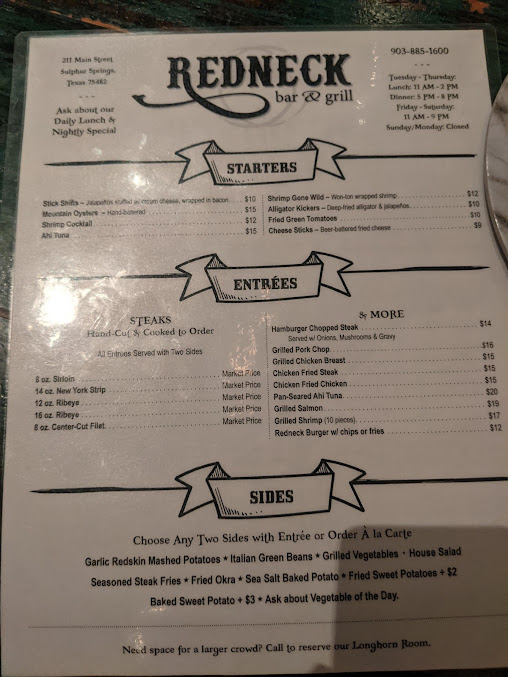 Menu Redneck Bar Grill - 23