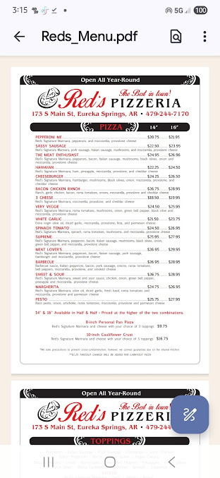 Menu Reds Pizza - 22