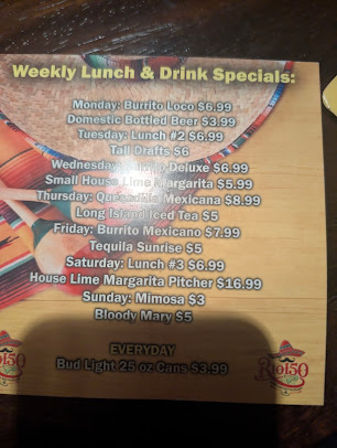 Menu Rio 150 Mexican Restaurant - Concord - 21