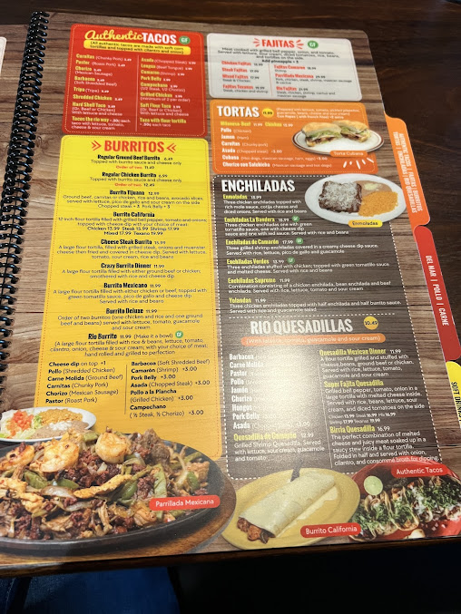 Menu Rio 150 Mexican Restaurant - Concord - 24