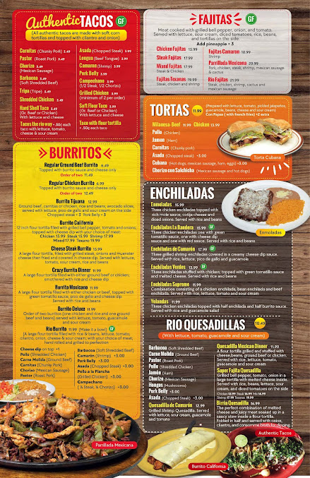 Menu Rio 150 Mexican Restaurant - Huntersville - 18