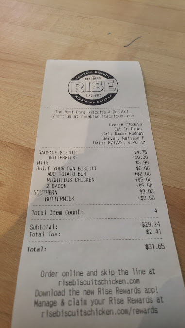 Menu Rise Southern Biscuits & Righteous Chicken - Raleigh Village District - 27