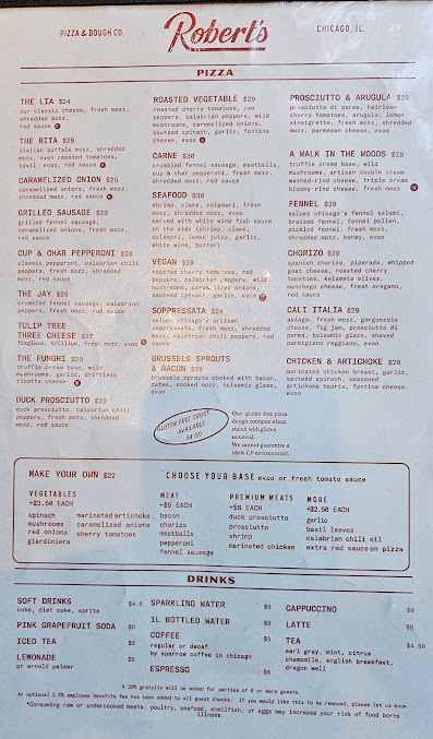 Menu Robert's Pizza And Dough Company - 20