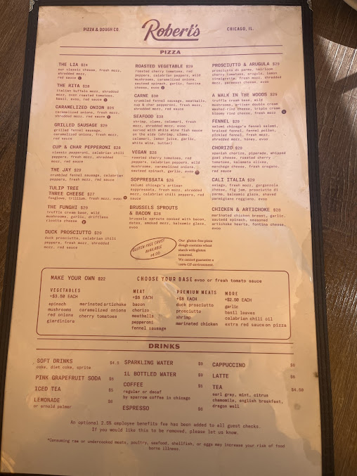 Menu Robert's Pizza And Dough Company - 21