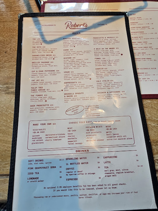 Menu Robert's Pizza And Dough Company - 25