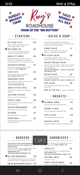 Menu Roxies Roadhouse - 20