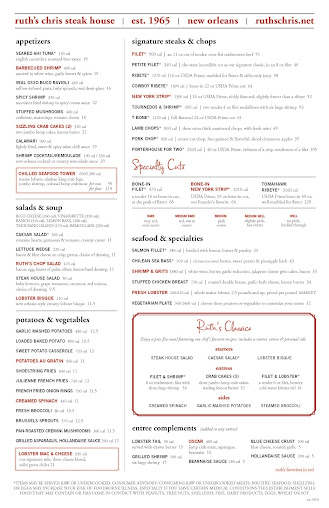 Menu Ruths Chris Steak House Columbia - 21