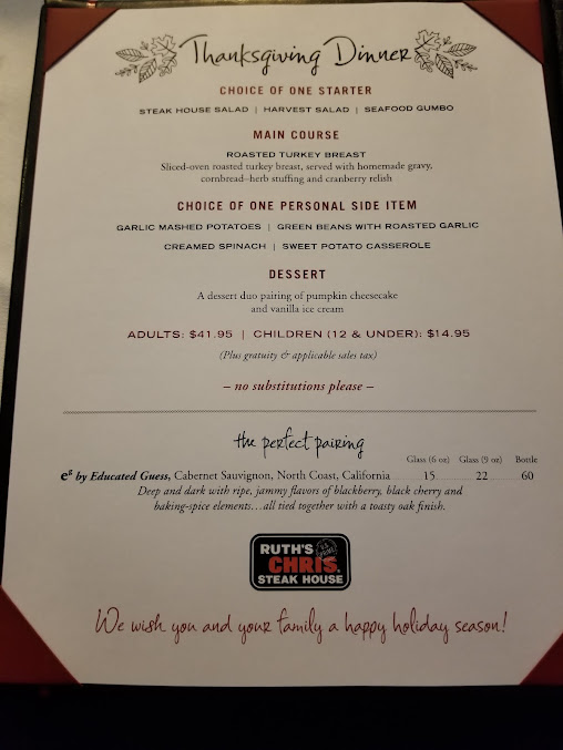 Menu Ruths Chris Steak House Columbia - 29