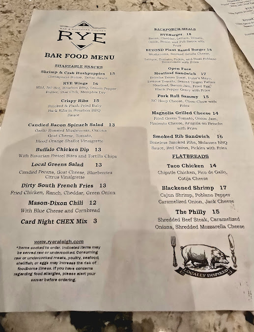 Menu Rye Bar And Southern Kitchen - 20