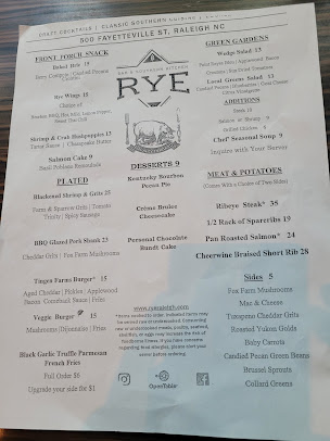 Menu Rye Bar And Southern Kitchen - 21
