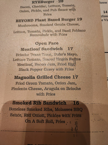 Menu Rye Bar And Southern Kitchen - 24