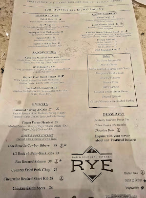 Menu Rye Bar And Southern Kitchen - 25