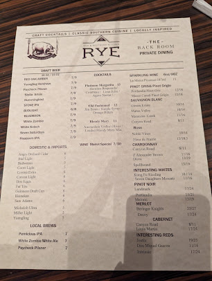 Menu Rye Bar And Southern Kitchen - 26