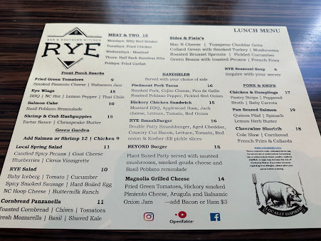 Menu Rye Bar And Southern Kitchen - 28