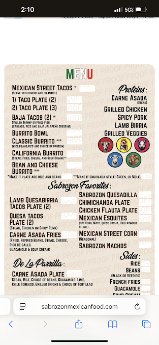 Menu Sabrozon Mexican Food Truck - 25