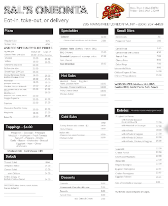 Menu Sal's Original Pizzeria Of Oneonta - 22