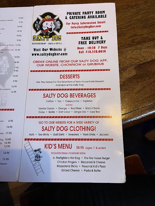 Menu Salty Dog - 25